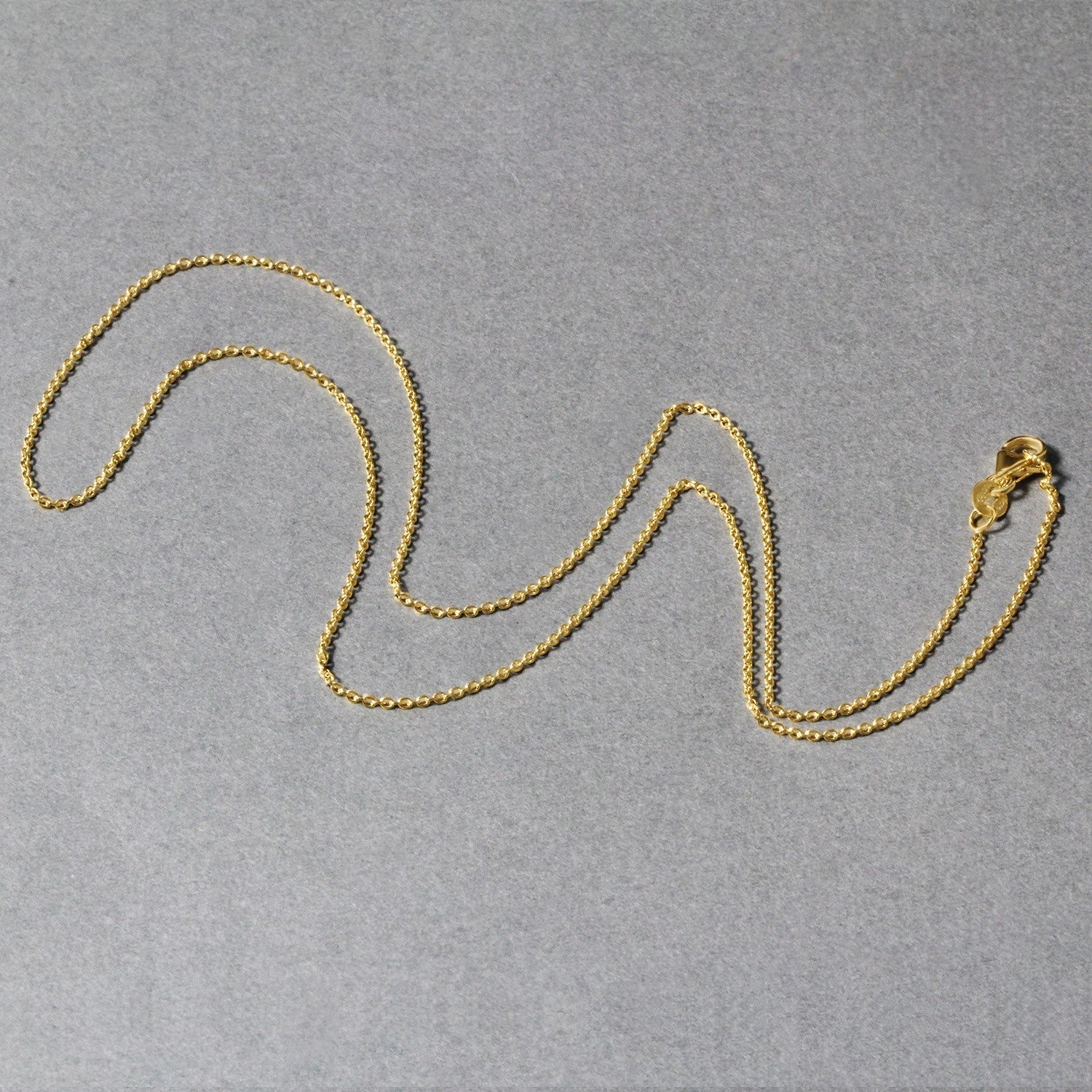 14k Yellow Gold Round Cable Link Chain 1.1mm  DestGlow