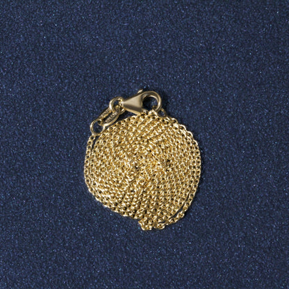 14k Yellow Gold Round Cable Link Chain 1.1mm  DestGlow