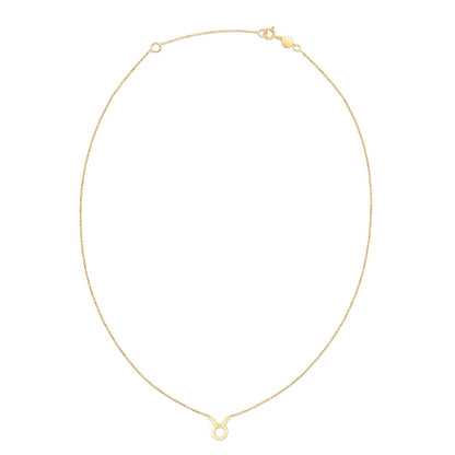 14K Yellow Gold Taurus Necklace 
