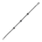 Woven Rope Bracelet with Black Sapphire X Accents in Sterling Silver - DestGlow