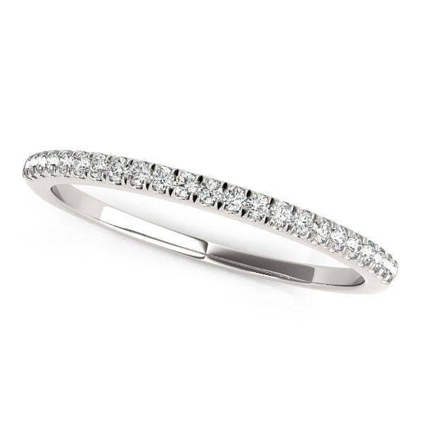 14k White Gold Scallop Style Setting Diamond Wedding Band (1/8 cttw) by Bids.com