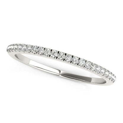 14k White Gold Scallop Style Setting Diamond Wedding Band (1/8 cttw) by Bids.com
