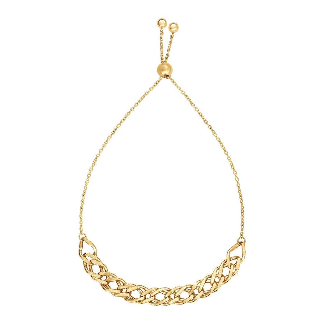 Adjustable Chain Bracelet in 14k Yellow Gold - DestGlow