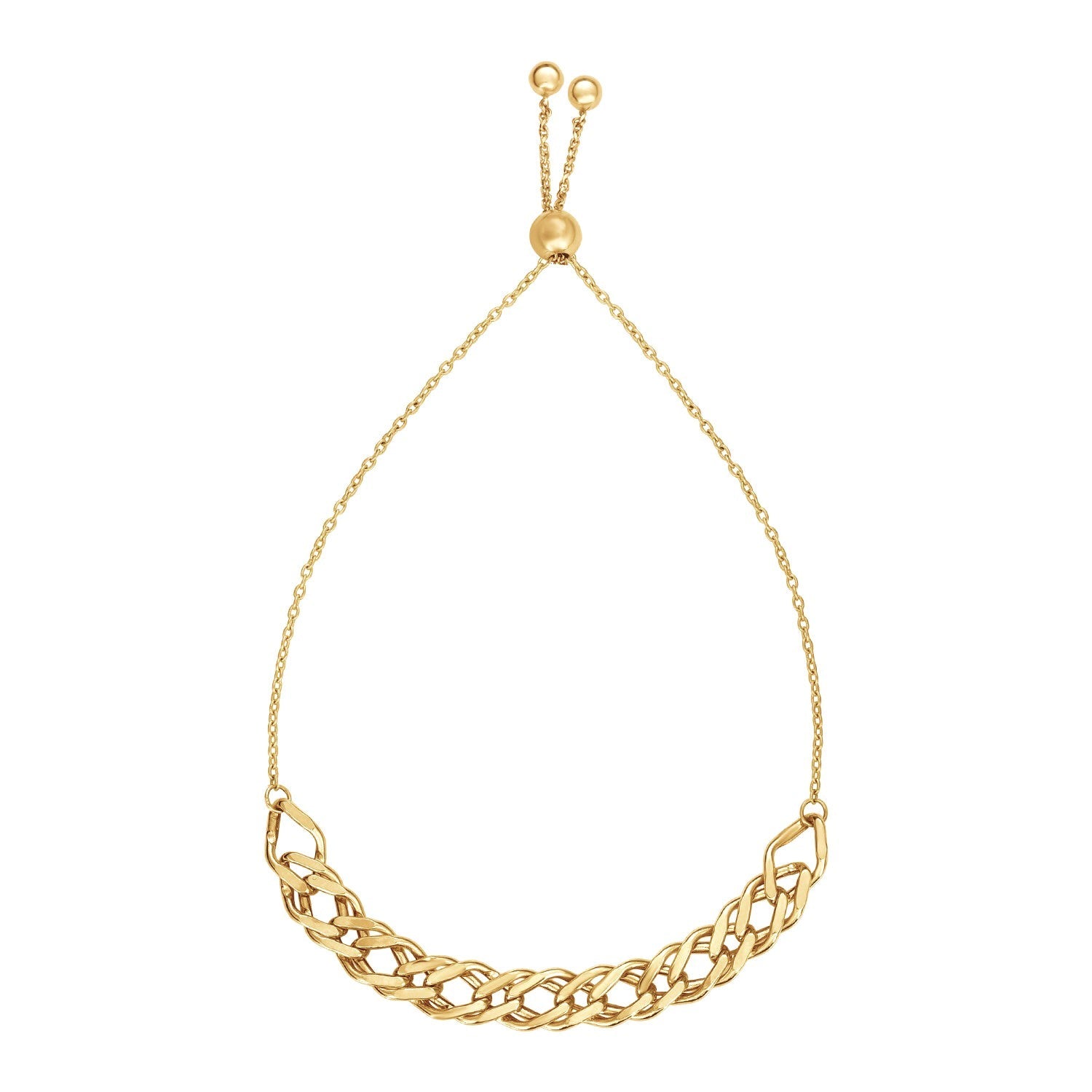Adjustable Chain Bracelet in 14k Yellow Gold - DestGlow
