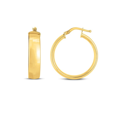 14k Yellow Gold Wedding Band Hoops (6x25mm) - DestGlow
