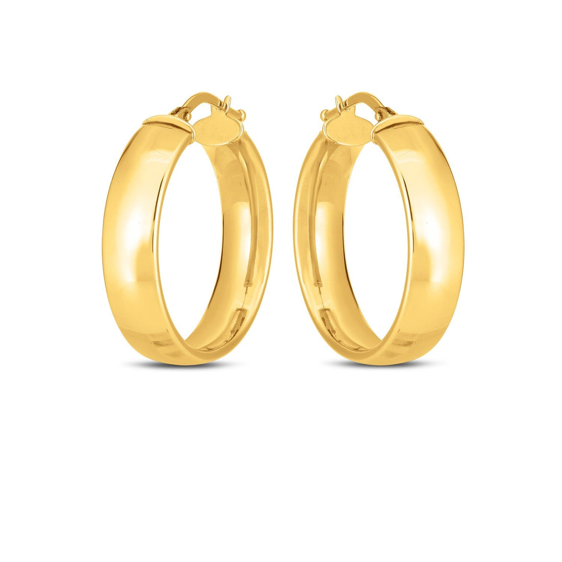14k Yellow Gold Wedding Band Hoops (6x25mm) - DestGlow