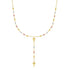 14k Tri-Color Gold Rosary Chain Necklace 