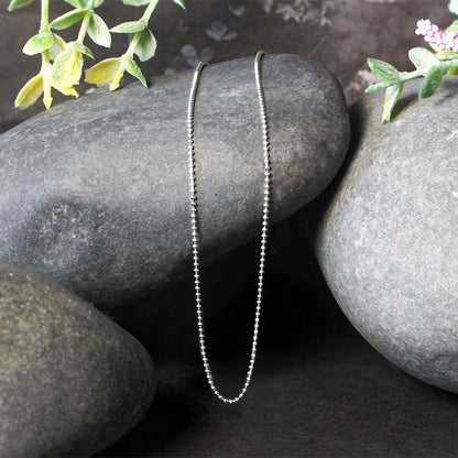 14k White Gold Bead Chain 1.0mm (1.00 mm) 