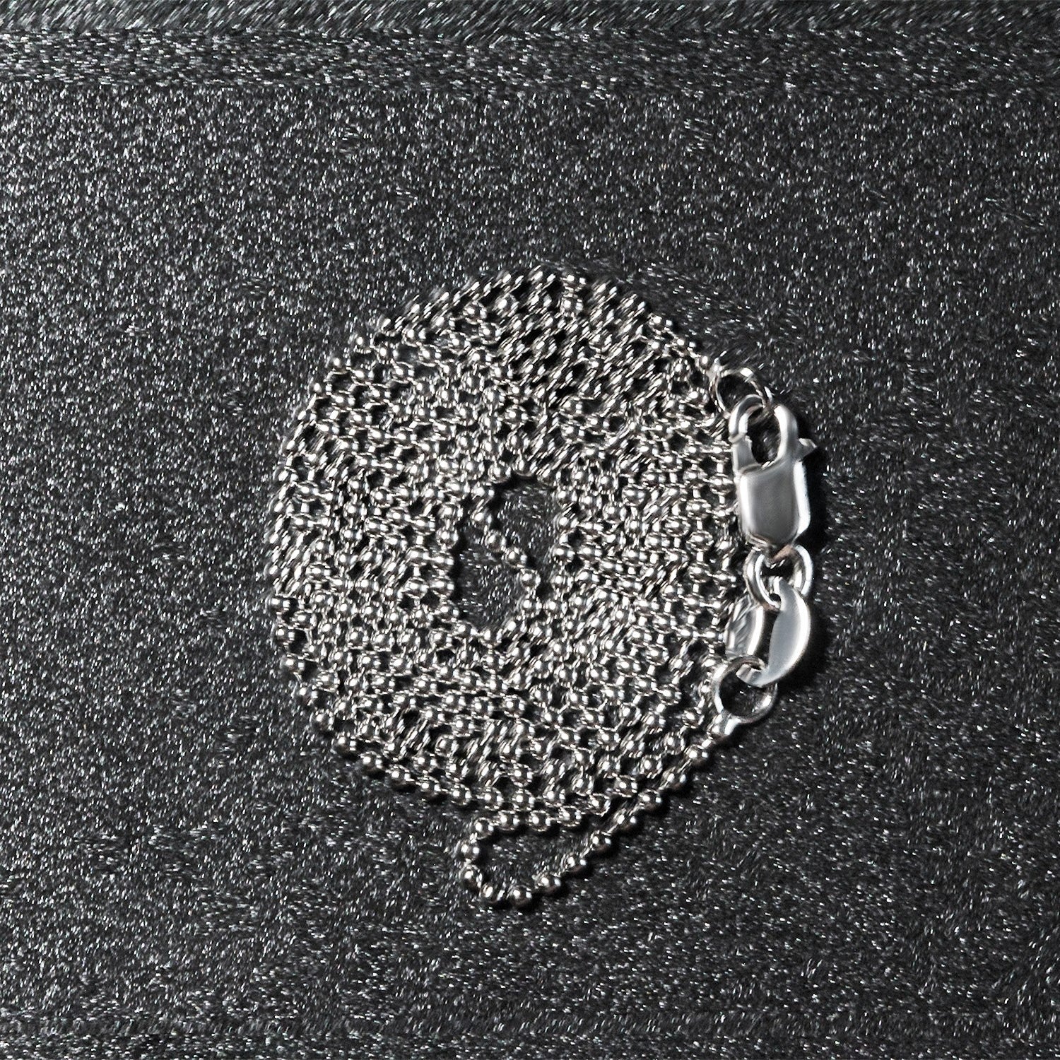 14k White Gold Bead Chain 1.0mm (1.00 mm) - DestGlow