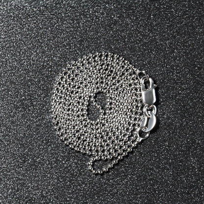 14k White Gold Bead Chain 1.0mm (1.00 mm) - DestGlow