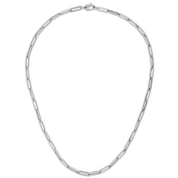 14k White Gold Bold Paperclip Chain (4.2 mm) by Bids.com