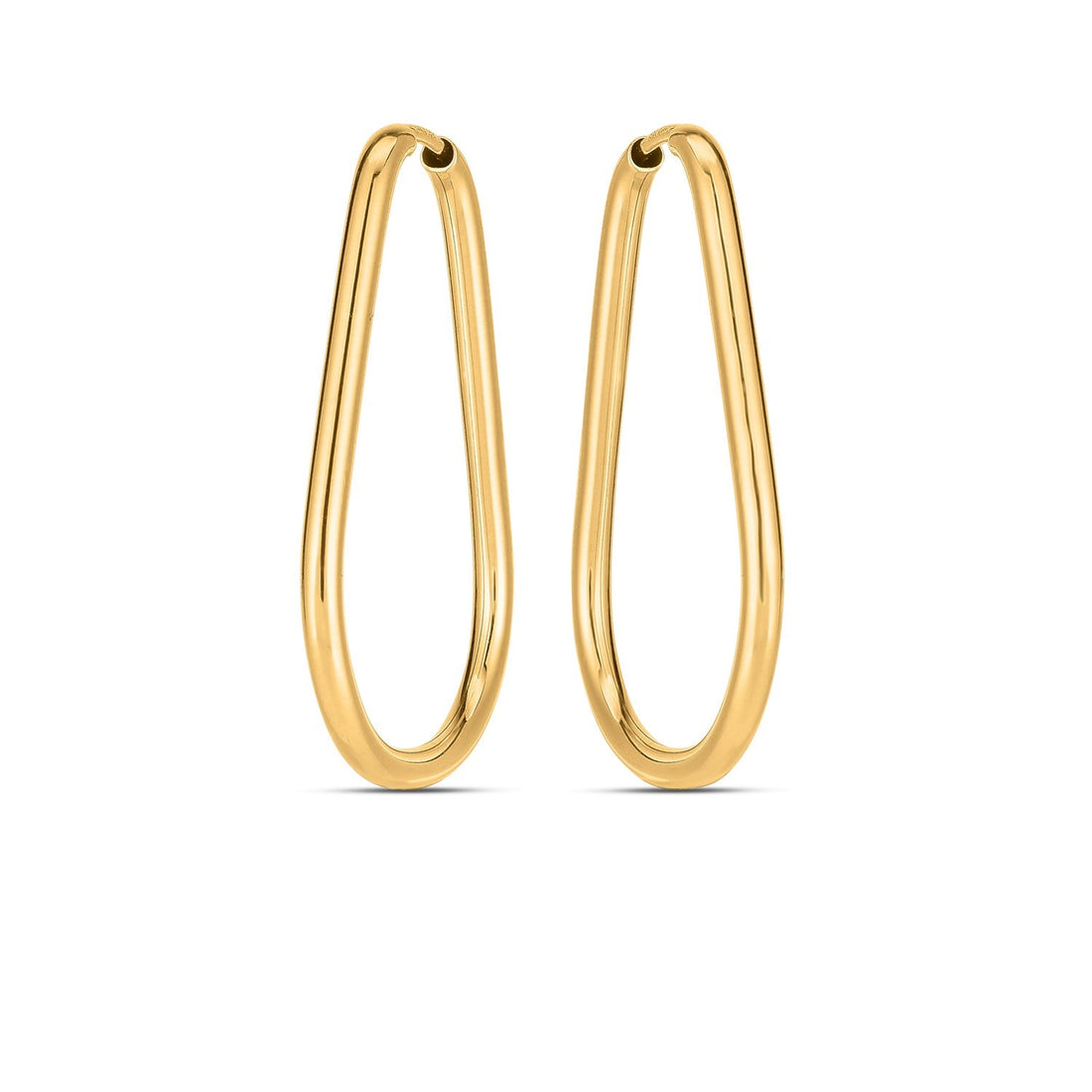 14k Yellow Gold Endless Pear Hoop Earrings - DestGlow