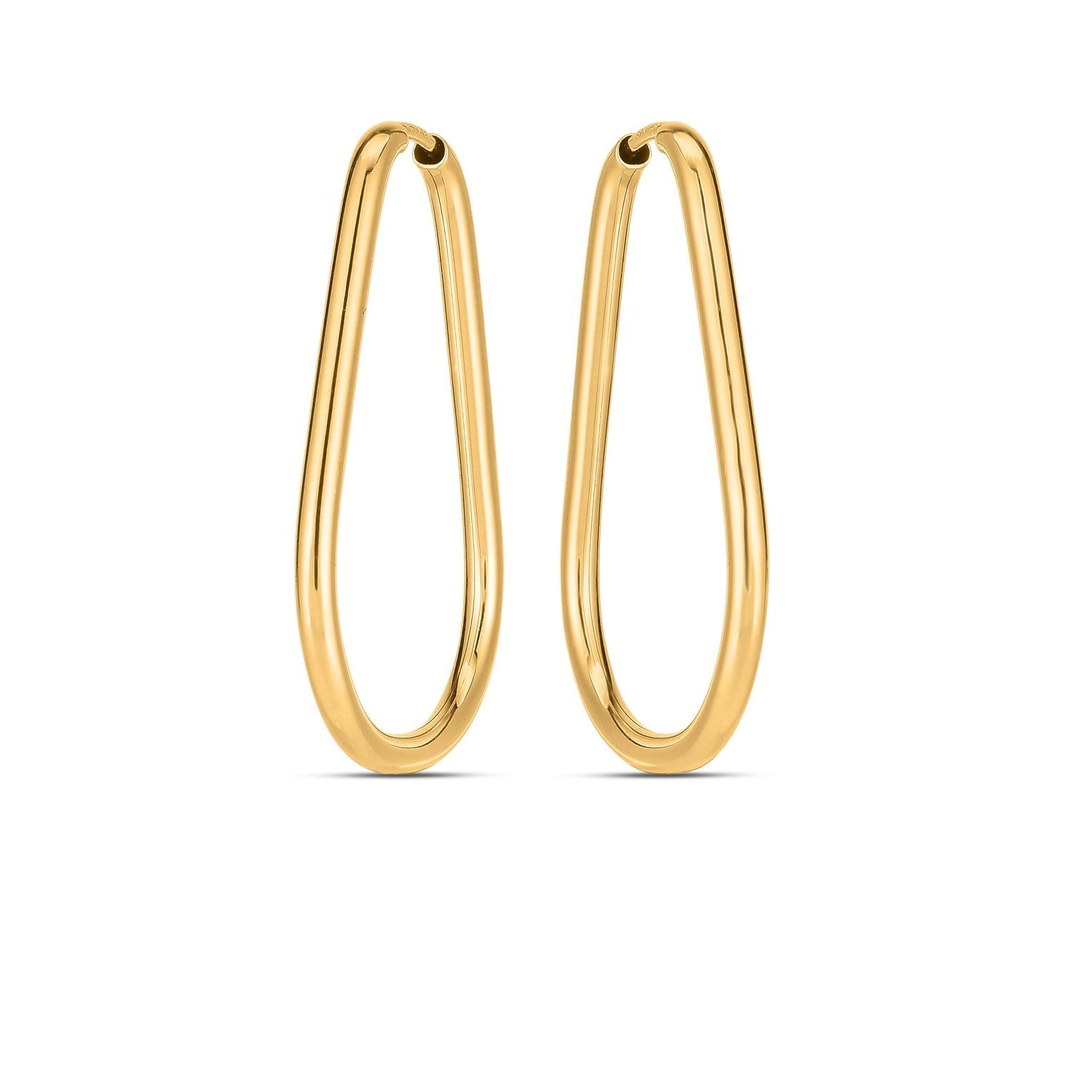 14k Yellow Gold Endless Pear Hoop Earrings - DestGlow
