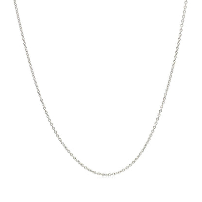 14k White Gold Oval Cable Link Chain 0.6mm  DestGlow