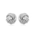 14k White Gold Love Knot with Ridge Texture Earrings