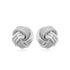 14k White Gold Love Knot with Ridge Texture Earrings - accessories