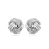 14k White Gold Love Knot with Ridge Texture Earrings 