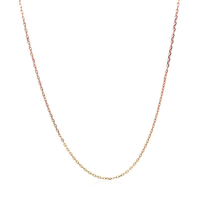 18k Rose Gold Diamond Cut Cable Link Chain (0.75 mm) by Bids.com