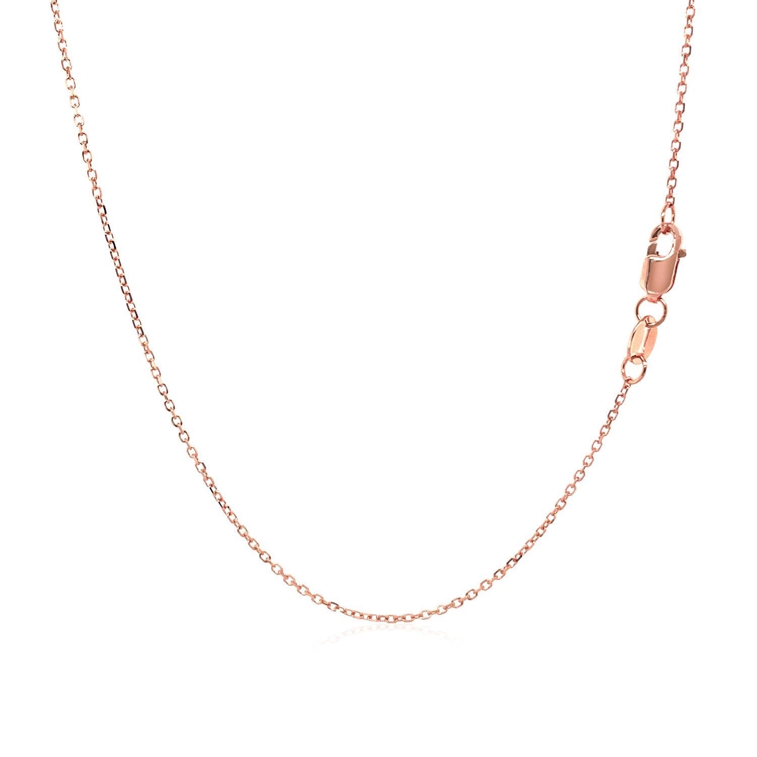 18k Rose Gold Diamond Cut Cable Link Chain (0.75 mm) by Bids.com