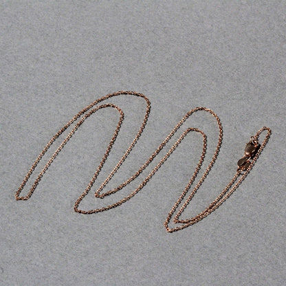 18k Rose Gold Diamond Cut Cable Link Chain (0.75 mm) 