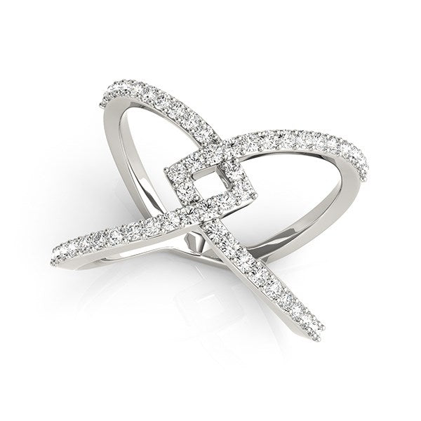 14k White Gold Fancy Entwined Design Diamond Ring (1/2 cttw) by Bids.com