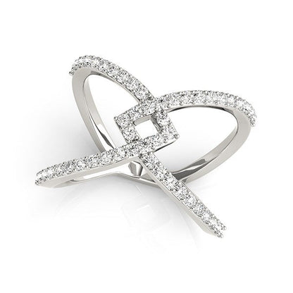 14k White Gold Fancy Entwined Design Diamond Ring (1/2 cttw) by Bids.com