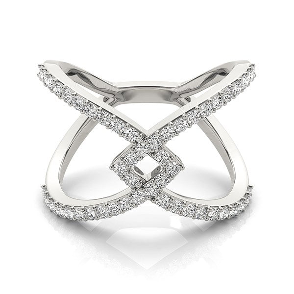 14k White Gold Fancy Entwined Design Diamond Ring (1/2 cttw) by Bids.com