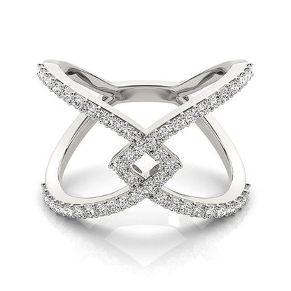 14k White Gold Fancy Entwined Design Diamond Ring (1/2 cttw) by Bids.com