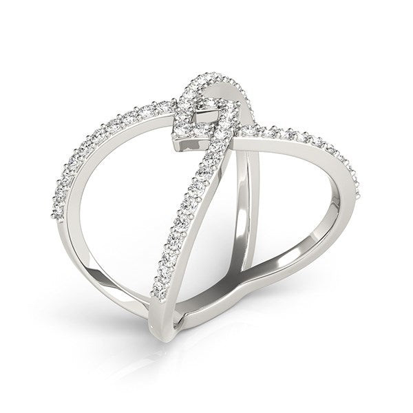 14k White Gold Fancy Entwined Design Diamond Ring (1/2 cttw) by Bids.com