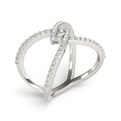 14k White Gold Fancy Entwined Design Diamond Ring (1/2 cttw) by Bids.com
