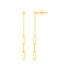 14K Yellow Gold Paperclip Chain and Fine Link Earrings - necklaces