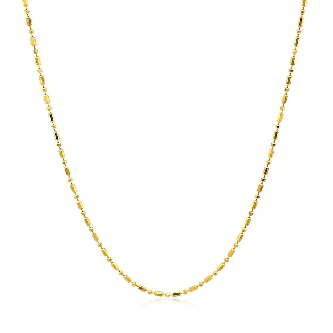 14k Yellow Gold Diamond-Cut Bead Chain (0.90 mm) - DestGlow