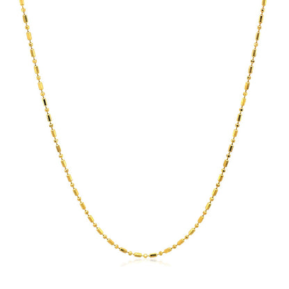 14k Yellow Gold Diamond-Cut Bead Chain (0.90 mm) - DestGlow