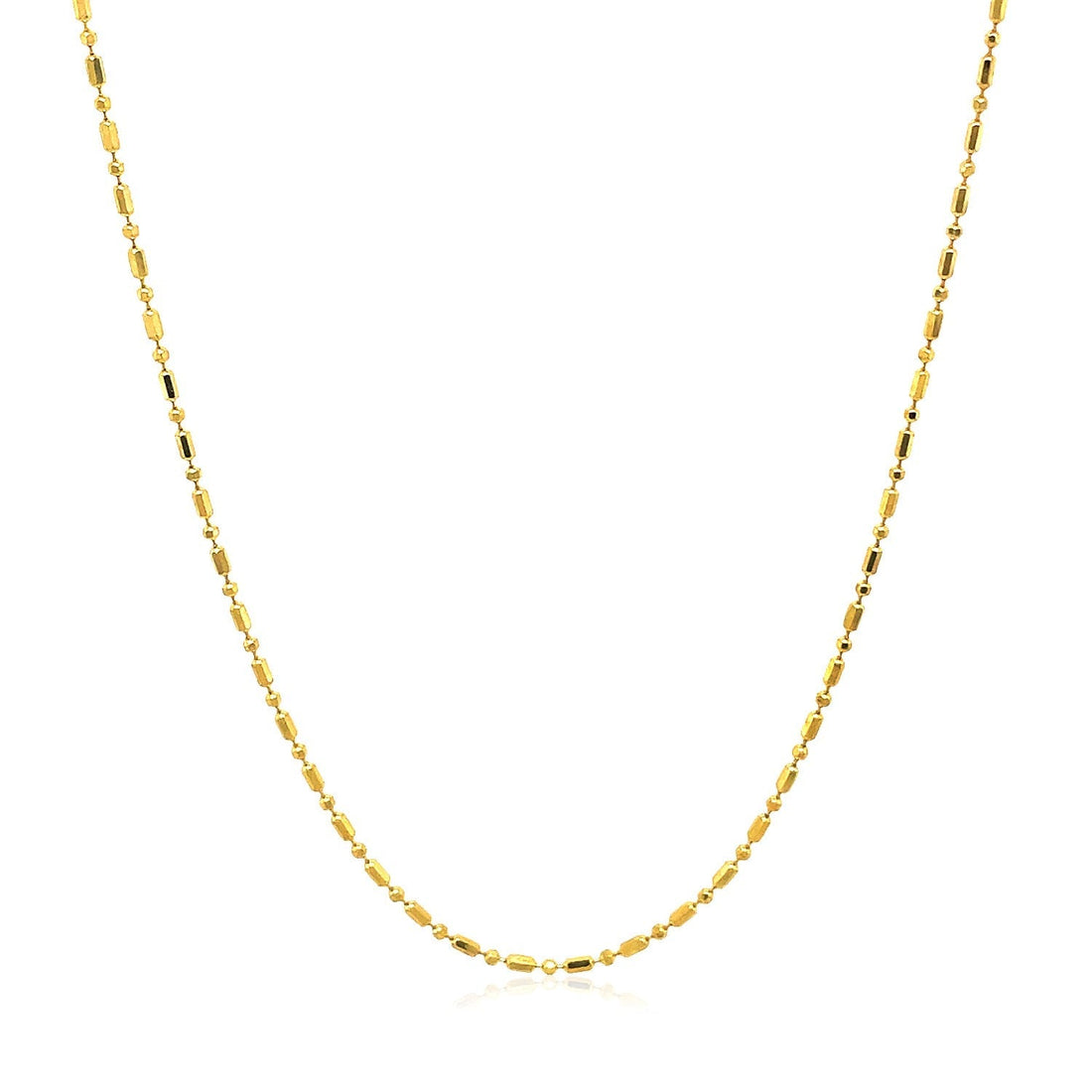 14k Yellow Gold Diamond-Cut Bead Chain (0.90 mm) 
