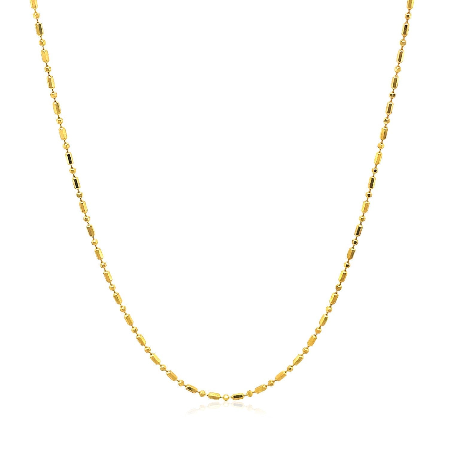 14k Yellow Gold Diamond-Cut Bead Chain (0.90 mm) 