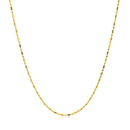14k Yellow Gold Diamond-Cut Bead Chain (0.90 mm) 