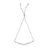 14k White Gold Smooth Curved Bar Lariat Design Bracelet - bracelets
