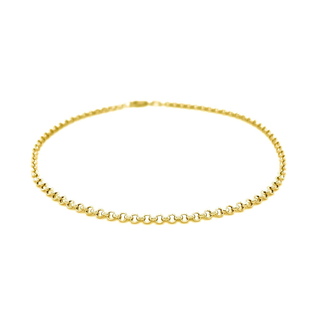 2.3mm 10k Yellow Gold Rolo Anklet - DestGlow