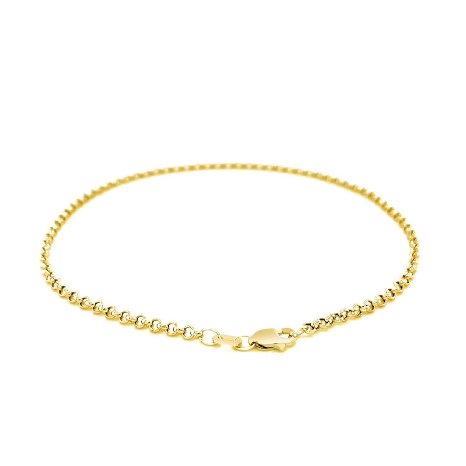 2.3mm 10k Yellow Gold Rolo Anklet - DestGlow