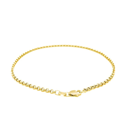 2.3mm 10k Yellow Gold Rolo Anklet - DestGlow