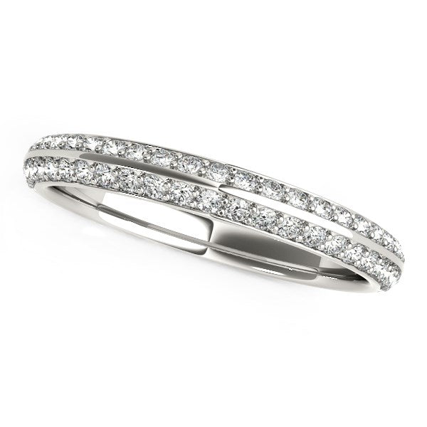14k White Gold Two-Row Pave Set Diamond Wedding Band (1/4 cttw) by Bids.com