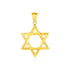 14k Yellow Gold Star of David Pendant - necklaces