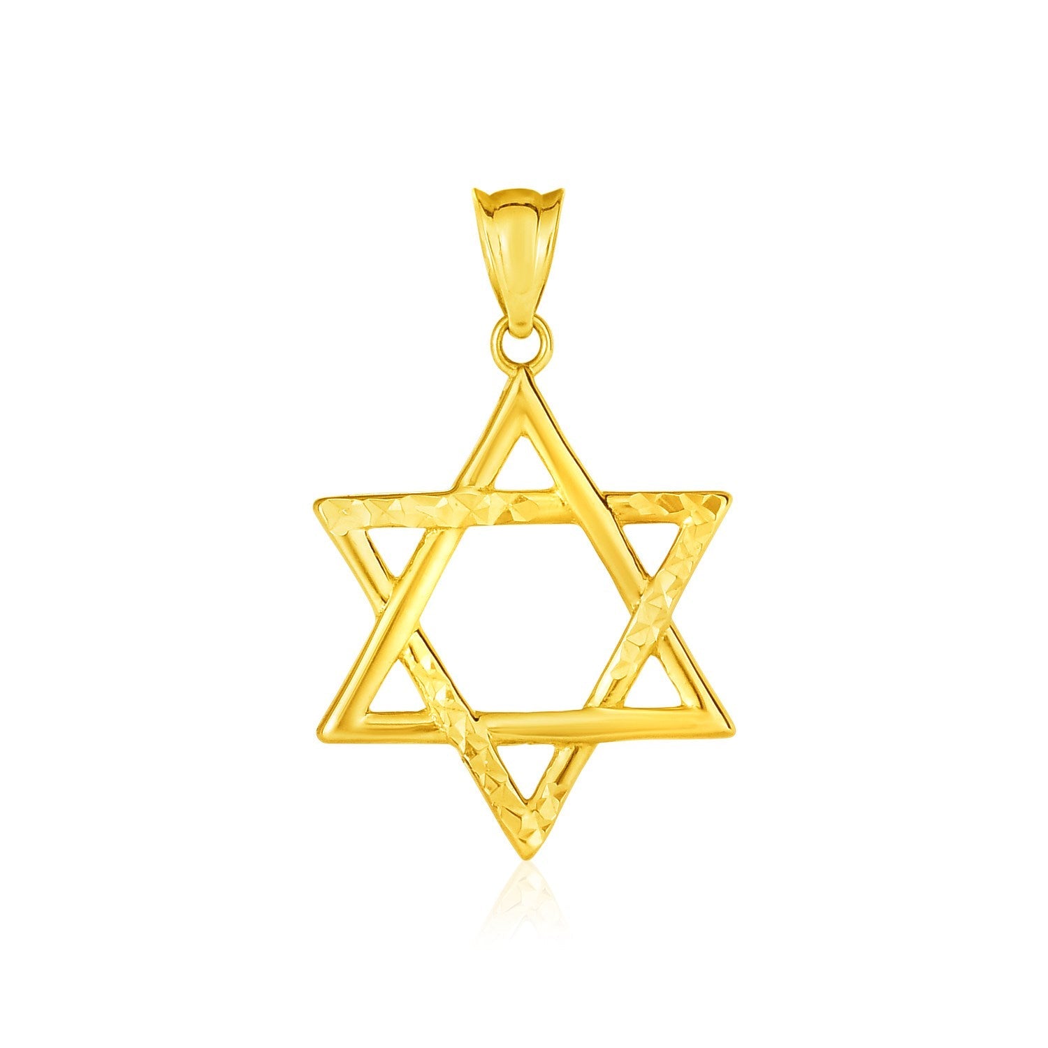 14k Yellow Gold Star of David Pendant - DestGlow