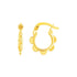 14k Yellow Gold Scalloped Hoop Earrings 