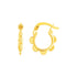 14k Yellow Gold Scalloped Hoop Earrings - earrings