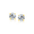 14k Yellow Gold Stud Earrings with White Hue Faceted Cubic Zirconia(6mm) - earrings