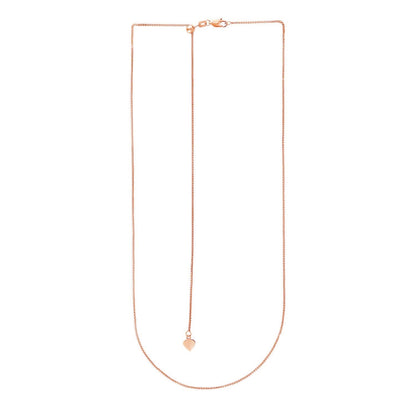 14k Rose Gold Adjustable Wheat Chain (1.00 mm)