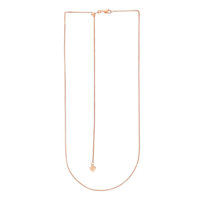 14k Rose Gold Adjustable Wheat Chain (1.00 mm)  DestGlow