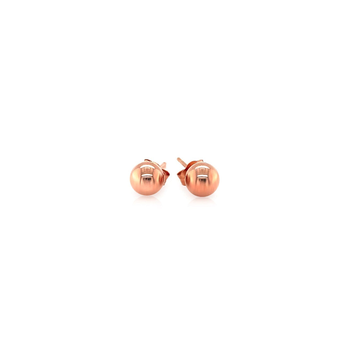 14k Rose Gold Round Stud Earrings (5mm) - DestGlow