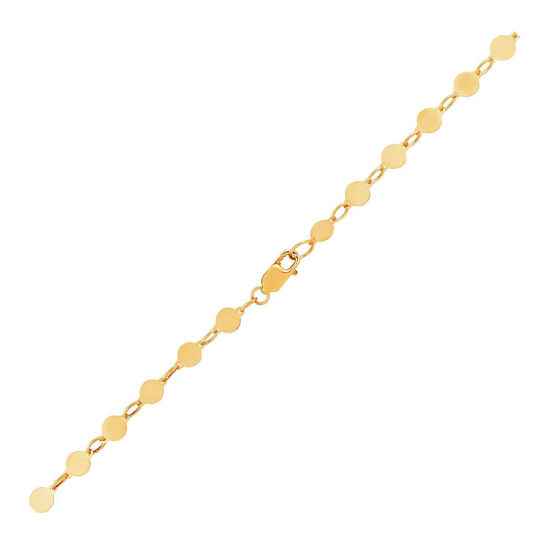 14k Yellow Gold Bracelet with Polished Circles by Avera Group